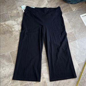 Tuff Veda Women's Black Wide-Leg Capri Pants XXL NWT
